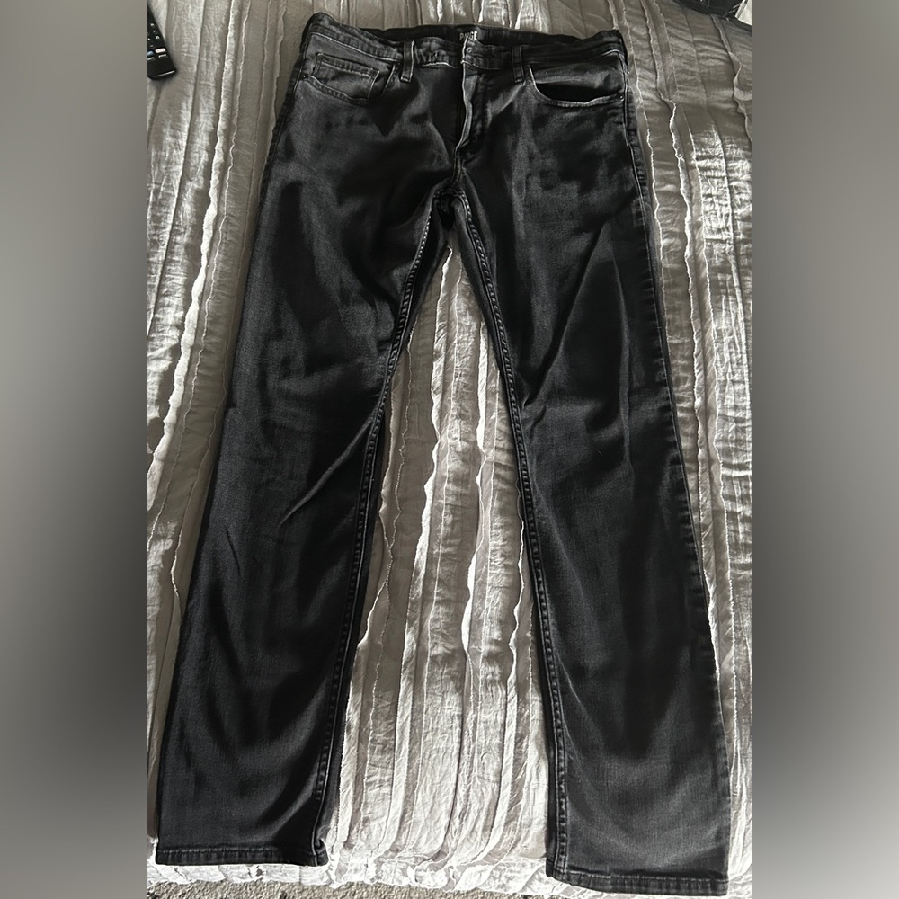PAIGE Men's Dark Gray Skinny Jeans